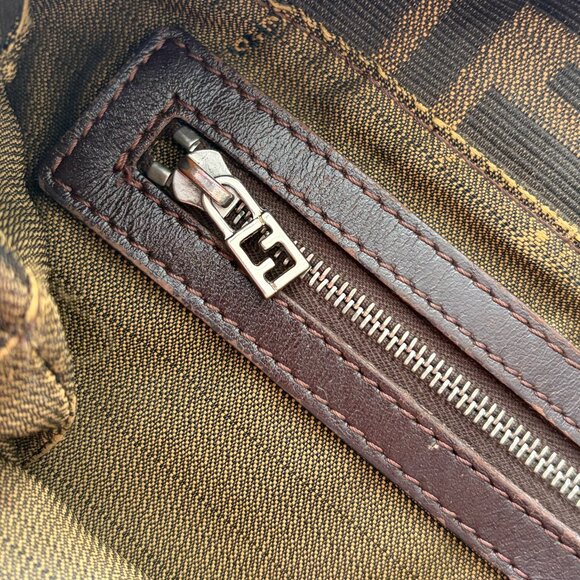 Vintage Fendi Zucca Canvas Twin Tote in Small - Picture 12 of 14